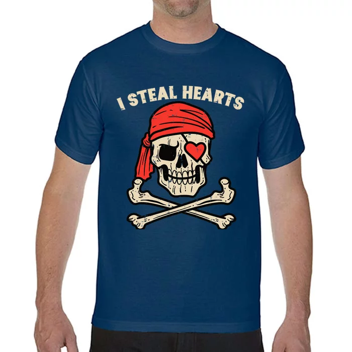 Valentines Day Pirate I Steal Hearts Cool Comfort Colors T-Shirt