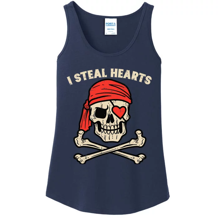 Valentines Day Pirate I Steal Hearts Cool Ladies Essential Tank