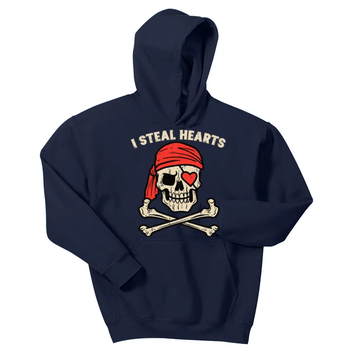 Valentines Day Pirate I Steal Hearts Cool Kids Hoodie