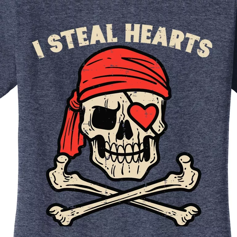 Valentines Day Pirate I Steal Hearts Cool Women's T-Shirt