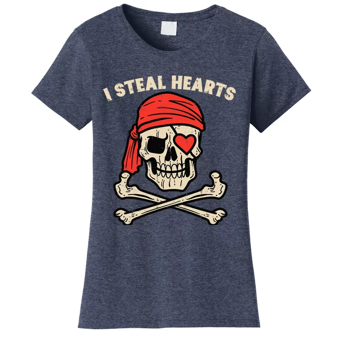 Valentines Day Pirate I Steal Hearts Cool Women's T-Shirt