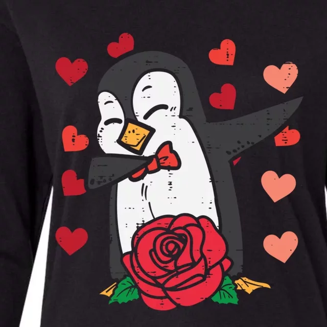 Valentines Day Penguin Dab Dance Great Gift Womens Cotton Relaxed Long Sleeve T-Shirt