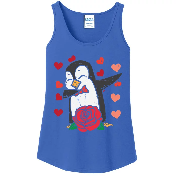 Valentines Day Penguin Dab Dance Great Gift Ladies Essential Tank