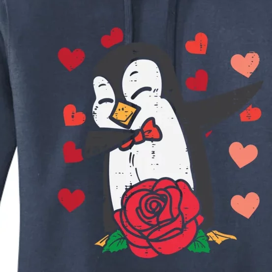 Valentines Day Penguin Dab Dance Great Gift Women's Pullover Hoodie