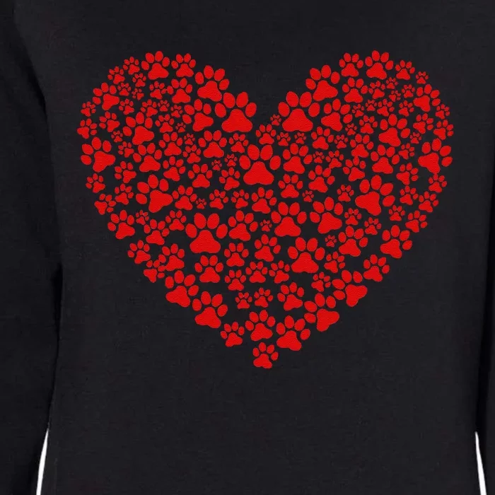 Valentines Day Paw Heart Prints Dog Cat Lovers Red Love Pet Womens California Wash Sweatshirt