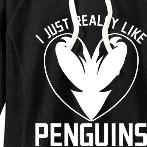 Valentines Day Penguin Love Penguin Gift Women's Fleece Hoodie