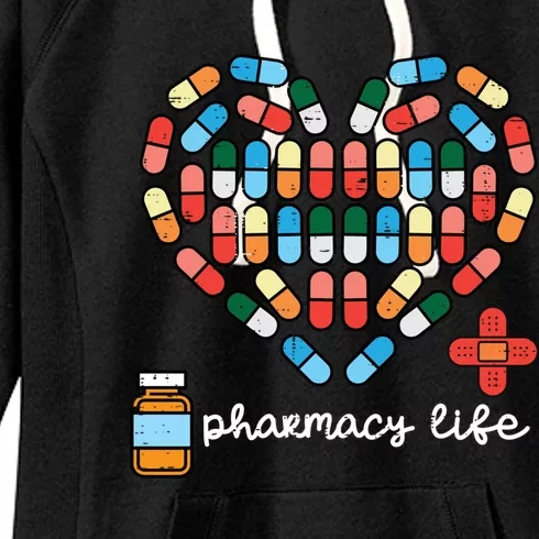 Valentines Day Pharmacy Life Pill Heart Pharmacist Gift Women's Fleece Hoodie