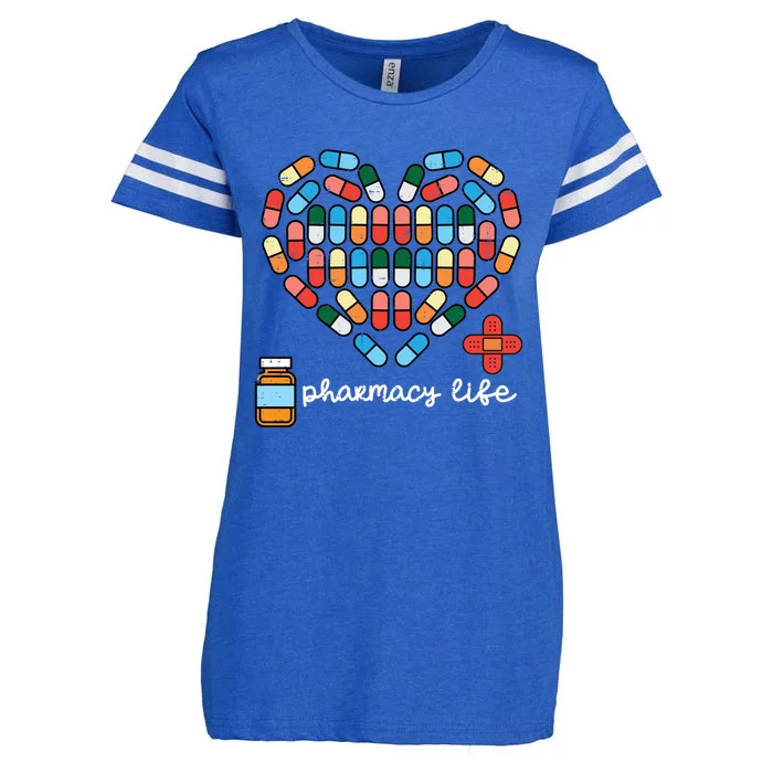 Valentines Day Pharmacy Life Pill Heart Pharmacist Gift Enza Ladies Jersey Football T-Shirt