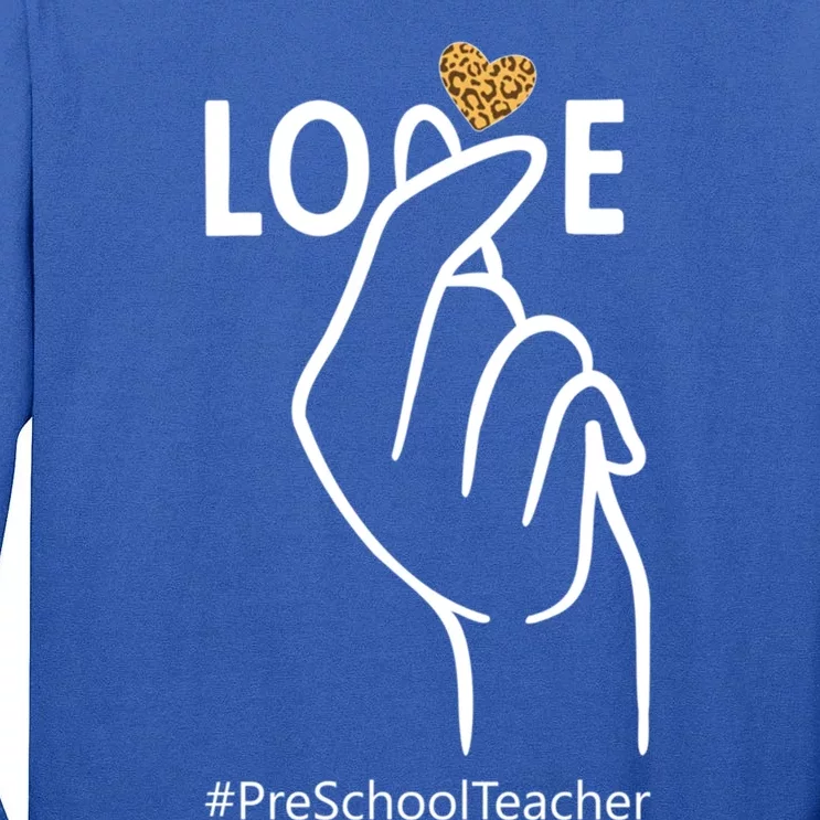 Valentines Day Preschool Teacher Cute Korean Finger Heart Cute Gift Tall Long Sleeve T-Shirt