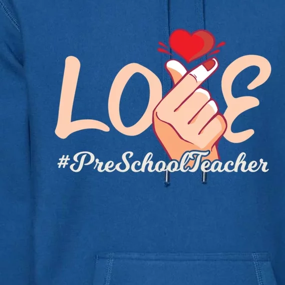 Valentines Day Preschool Teacher Cute Korean Finger Heart Gift Premium Hoodie