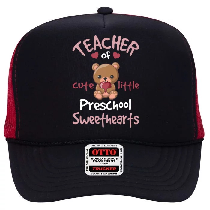 Valentines Day Preschool Teacher Gift For Teachers In Love Cute Gift High Crown Mesh Trucker Hat