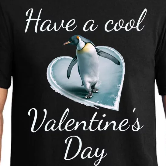 Valentine's Day Penguin Skating On Ice Gift Pajama Set