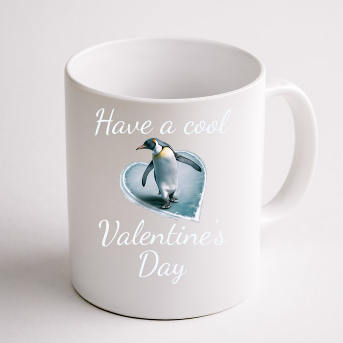 Valentine's Day Penguin Skating On Ice Gift Front & Back Coffee Mug