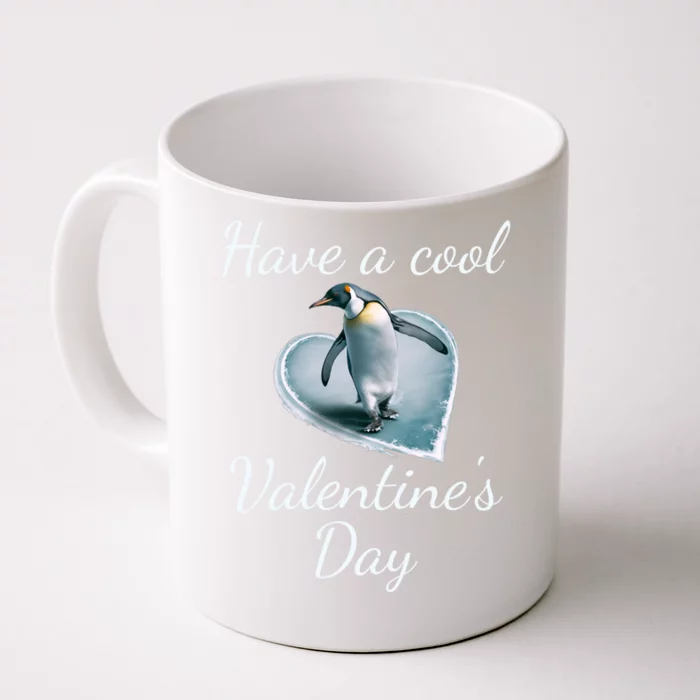 Valentine's Day Penguin Skating On Ice Gift Front & Back Coffee Mug