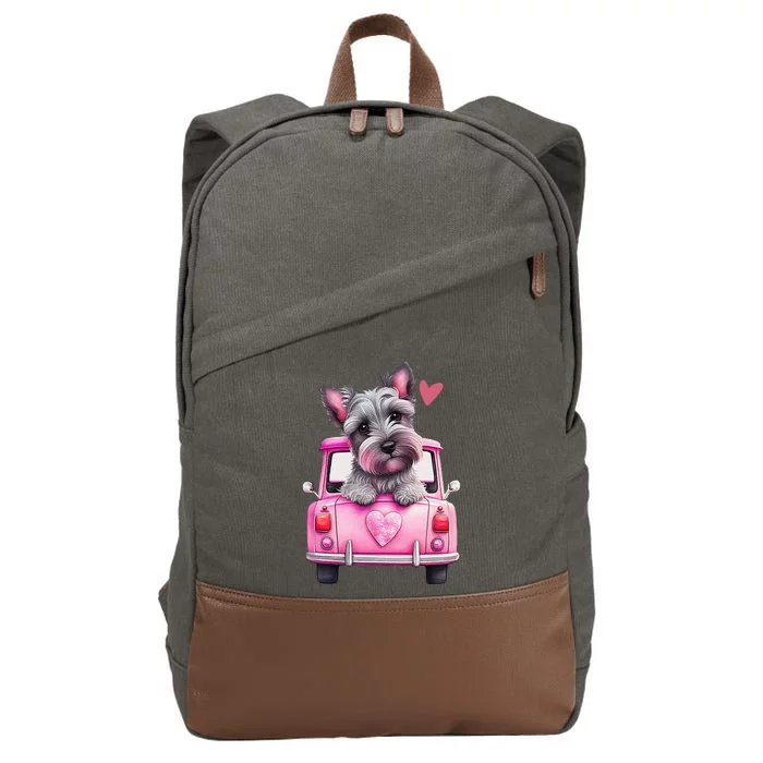 Valentines Day Puppy Cute Gift Cotton Canvas Backpack