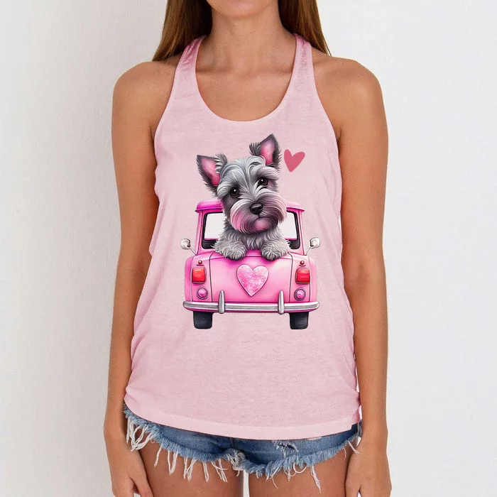 Valentines Day Puppy Cute Gift Women's Knotted Racerback Tank