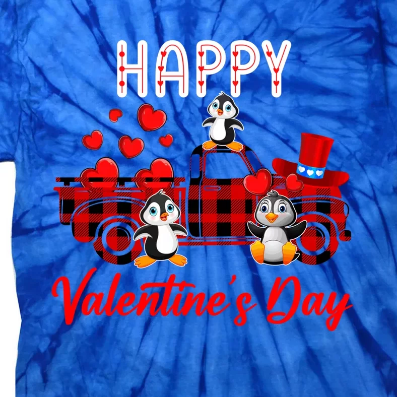 Valentine's Day Pickup Truck Carrying Hearts And Penguins Gift Tie-Dye T-Shirt