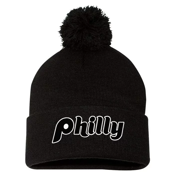 Vintage Distressed Philly Philly Philadelphia Pom Pom 12in Knit Beanie