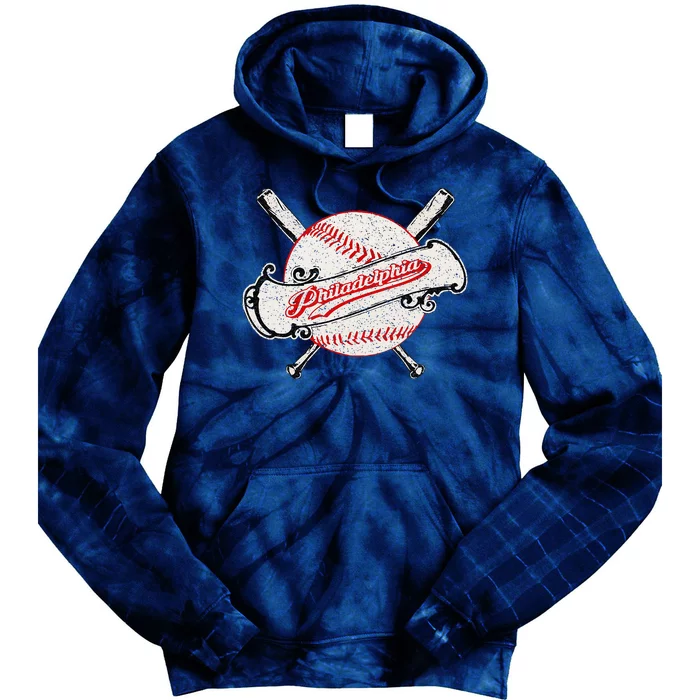 Vintage Distressed Philly Baseball Lovers Tie Dye Hoodie