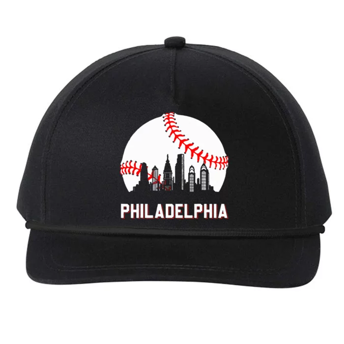 Vintage Distressed Philly Baseball Lovers Snapback Five-Panel Rope Hat