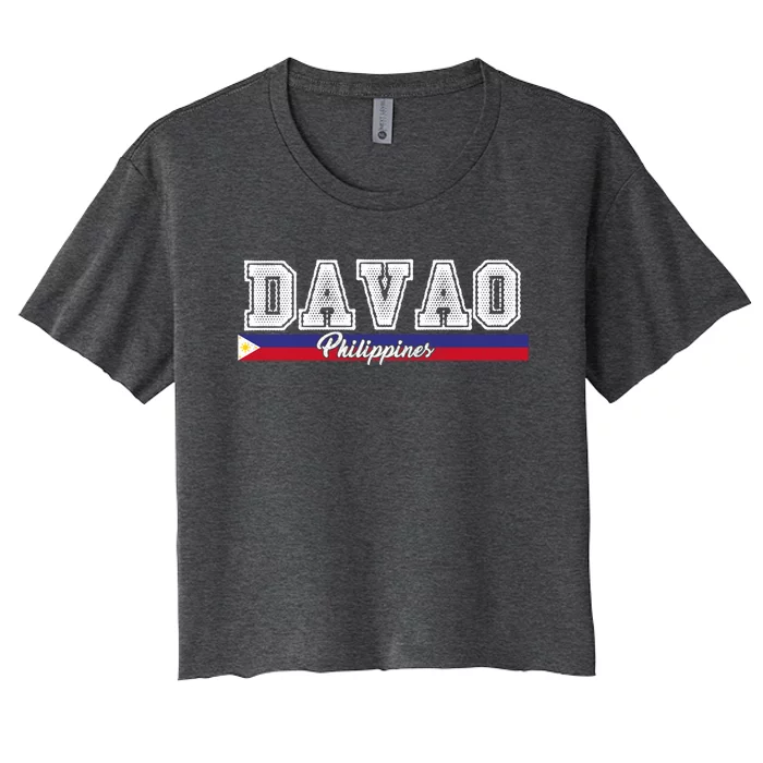 Vintage Davao Philippines Filipino Flag Great Gift Women's Crop Top Tee