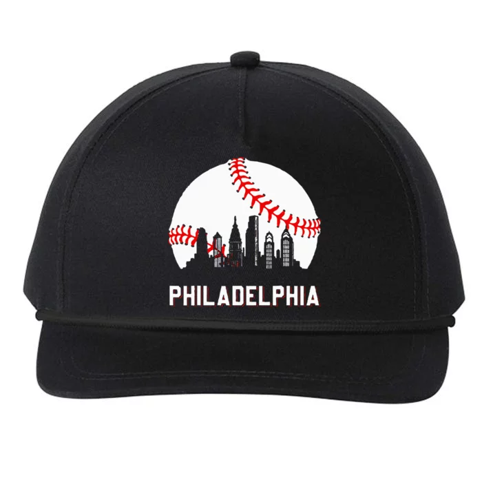 Vintage Distressed Philly Baseball Lovers Snapback Five-Panel Rope Hat