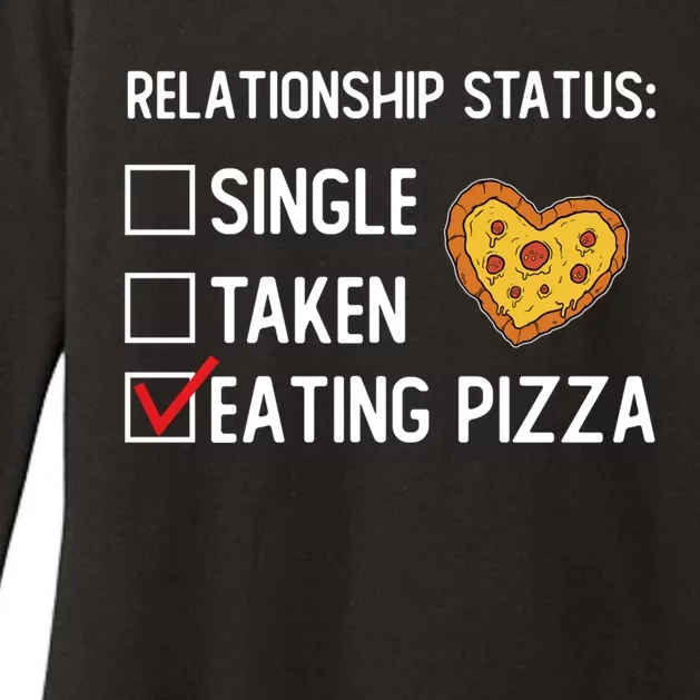 Valentines Day Pizza Party Single Taken Pizza Eating Lover Cute Gift Womens CVC Long Sleeve Shirt