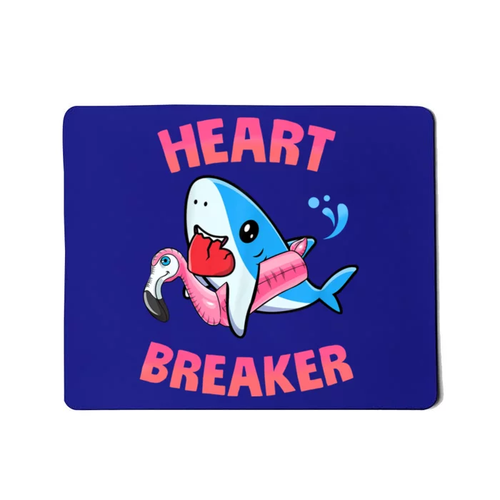 Valentines Day Pool Party Shark Heart Breaker Funny Funny Gift Mousepad