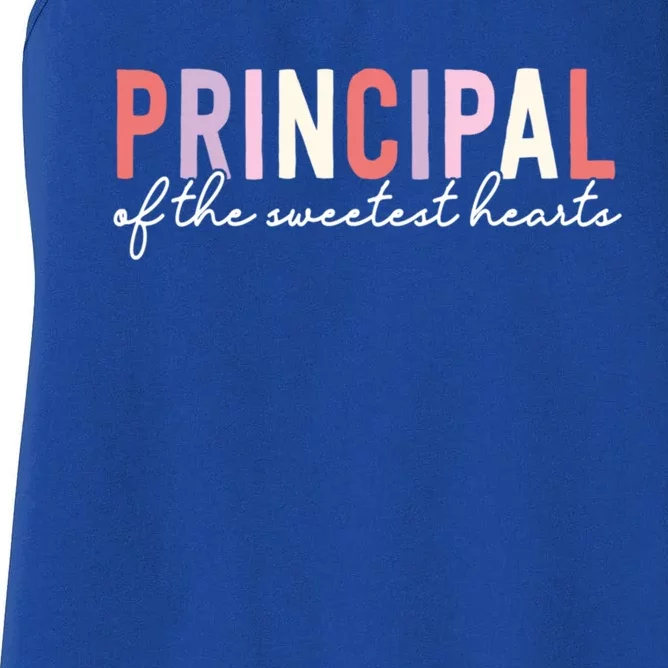 Valentines Day Principal Of The Sweetest Hearts School Gift Women's Racerback Tank