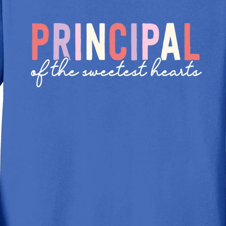 Valentines Day Principal Of The Sweetest Hearts School Gift Kids Long Sleeve Shirt