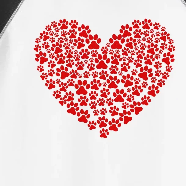 Valentines Day Paw Heart Prints Dog Cat Lovers Red Love Pet Toddler Fine Jersey T-Shirt