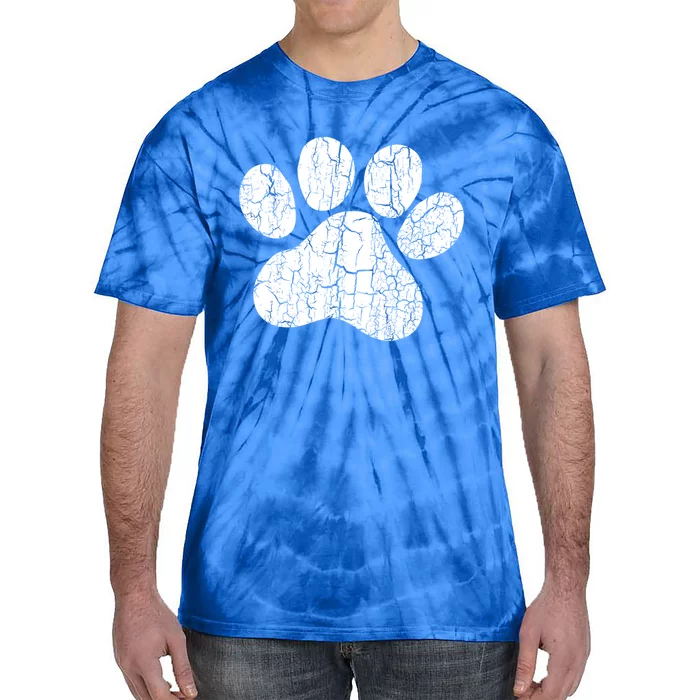 Vintage Dog Paw Funny Gift For Dog Lovers Gift Tie-Dye T-Shirt