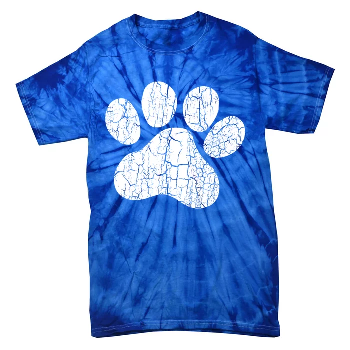 Vintage Dog Paw Funny Gift For Dog Lovers Gift Tie-Dye T-Shirt