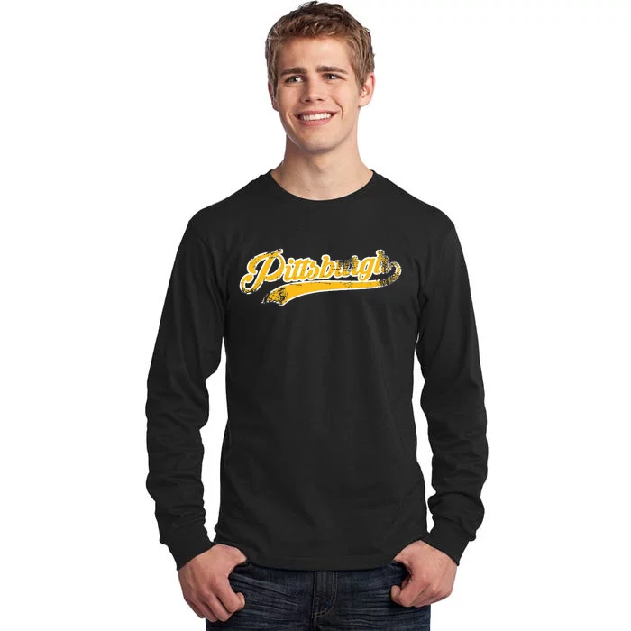 Vintage Distressed Pittsburgh City Tall Long Sleeve T-Shirt