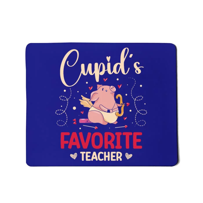 Valentine's Day Pig Lover Funny Cupid's Favorite Teacher Gift Mousepad