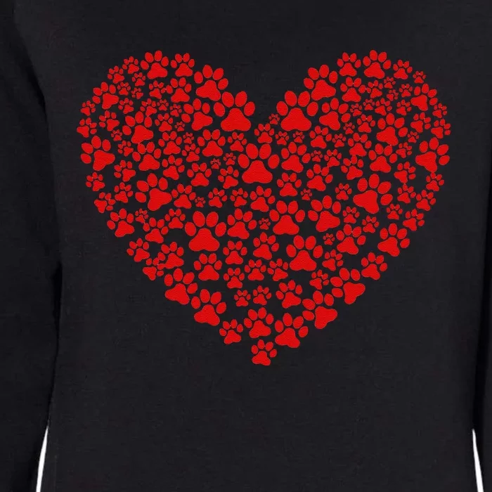 Valentine's Day Paw Heart Prints Dog Cat Lovers Red Love Pet Womens California Wash Sweatshirt