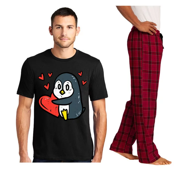 Valentines Day Penguin Heart Boy Girl Toddlers Baby Pajama Set