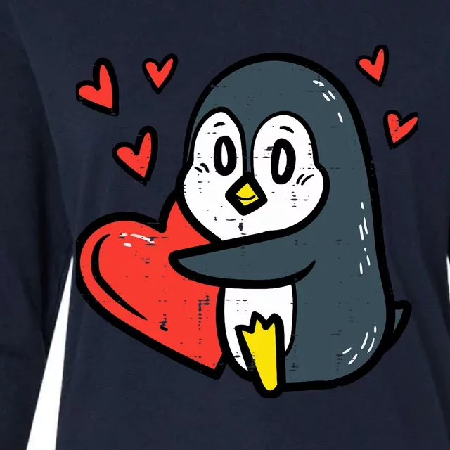 Valentines Day Penguin Heart Boy Girl Toddlers Baby Womens Cotton Relaxed Long Sleeve T-Shirt