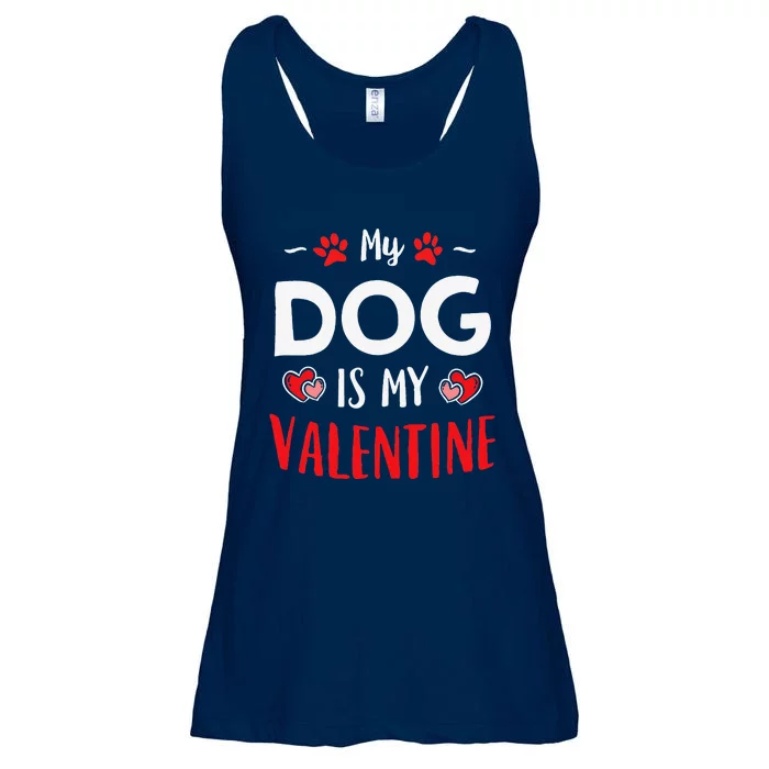 Valentines Day Paws Dogs Puppy Owner My Dog Is My Valentine Ladies Essential Flowy Tank