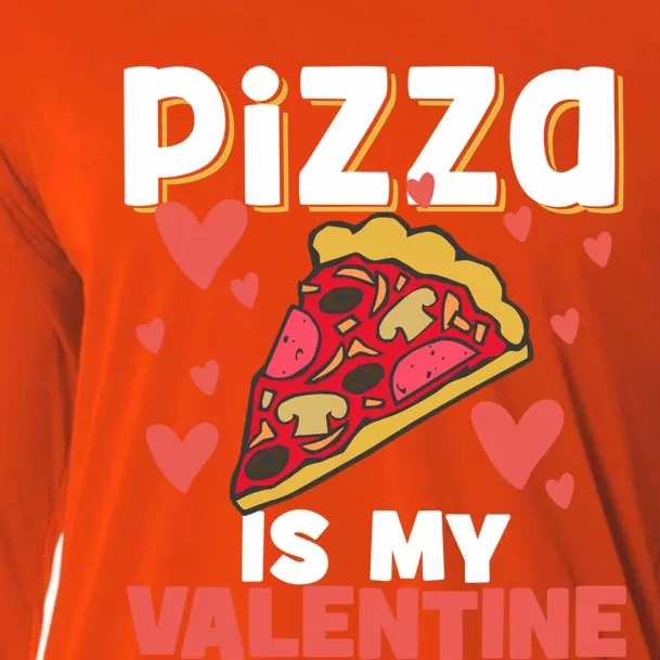 Valentines Day Pizza Lovers Pizza Party Pizza Makers Gift Cooling Performance Long Sleeve Crew