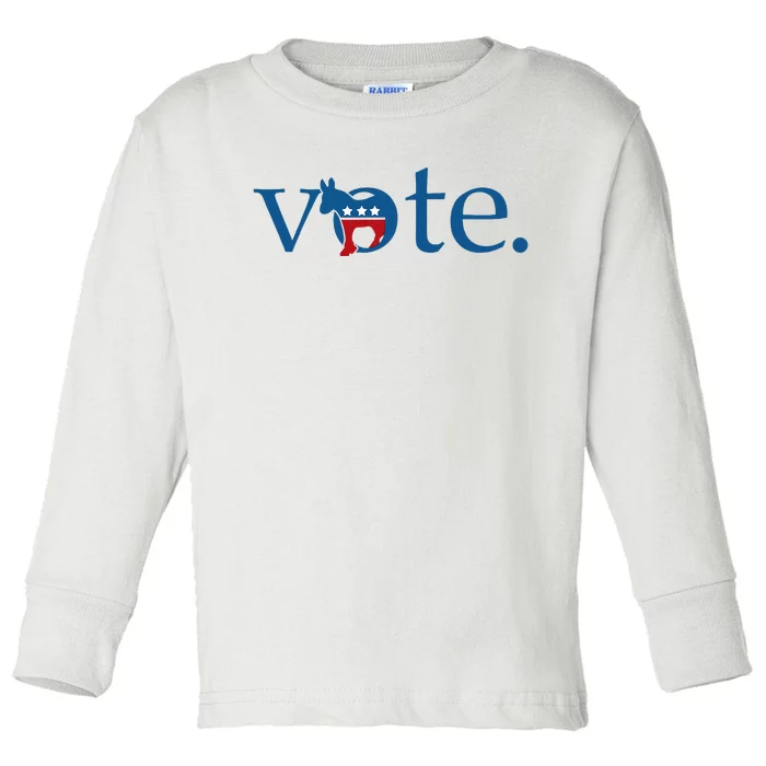 Vote Democratic Party Donkey 2024 Election Vote Biden Toddler Long Sleeve Shirt