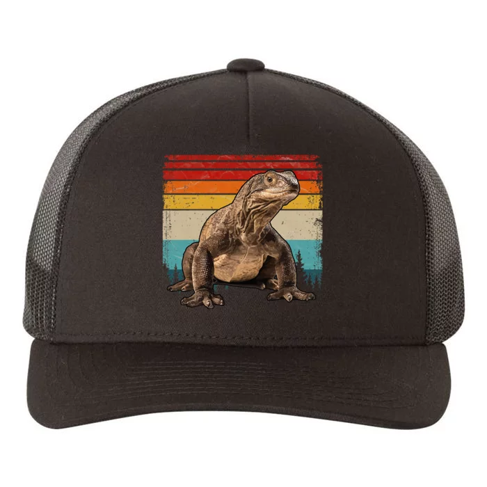 Vintage Distressed Retro Style Cool Komodo Dragon Yupoong Adult 5-Panel Trucker Hat