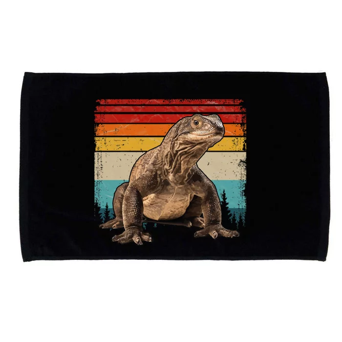 Vintage Distressed Retro Style Cool Komodo Dragon Microfiber Hand Towel