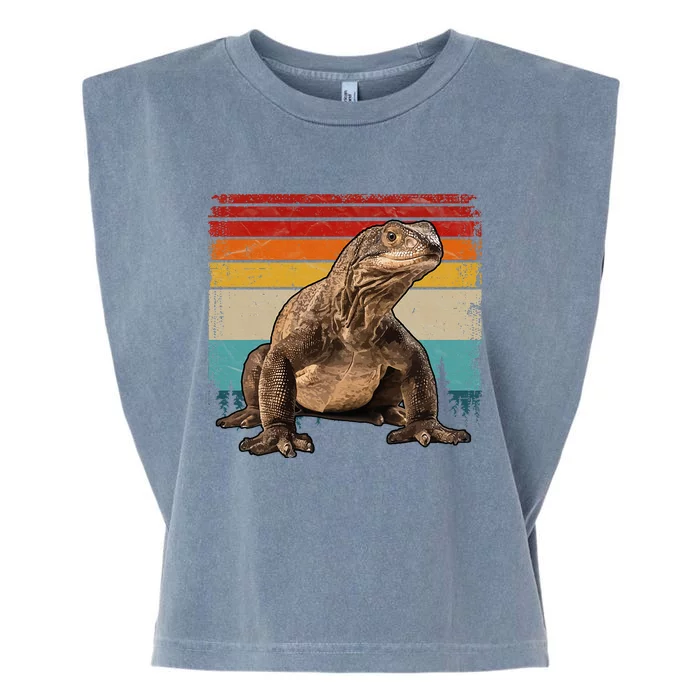 Vintage Distressed Retro Style Cool Komodo Dragon Garment-Dyed Women's Muscle Tee