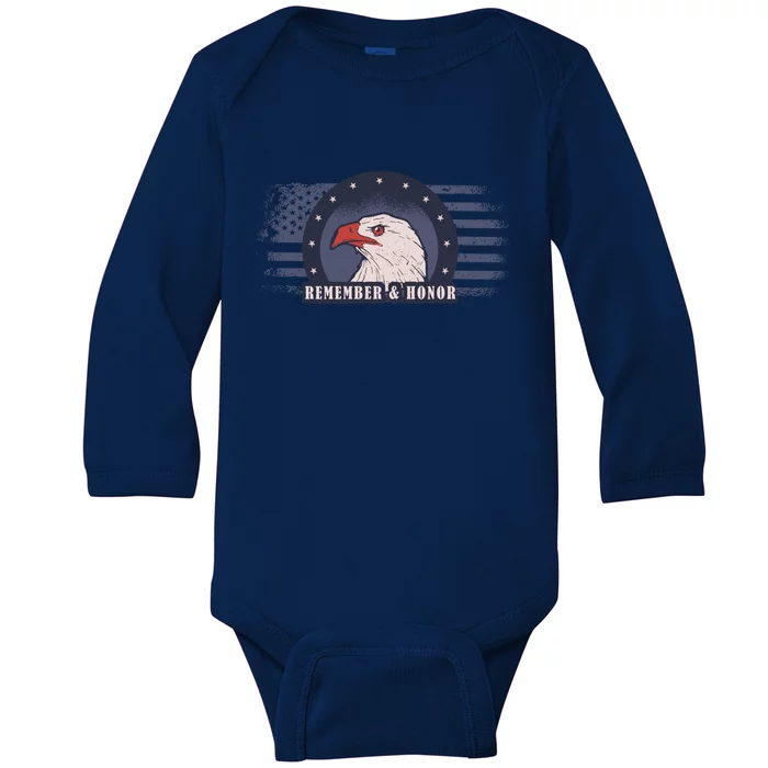 Veterans Day Remember And Honor Gift Baby Long Sleeve Bodysuit