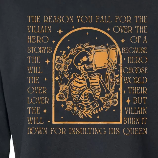 Villain Dark Romance Book Bookish Cropped Pullover Crew