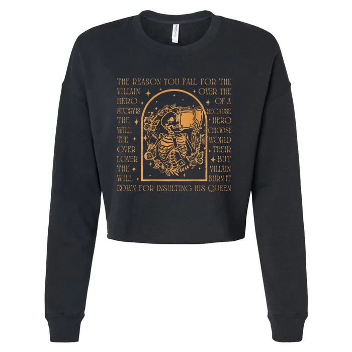 Villain Dark Romance Book Bookish Cropped Pullover Crew