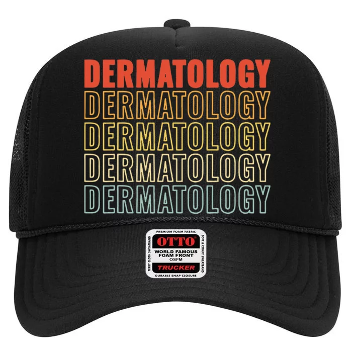 Vintage Dermatology Retro Women Derm Skincare Cute For High Crown Mesh Trucker Hat