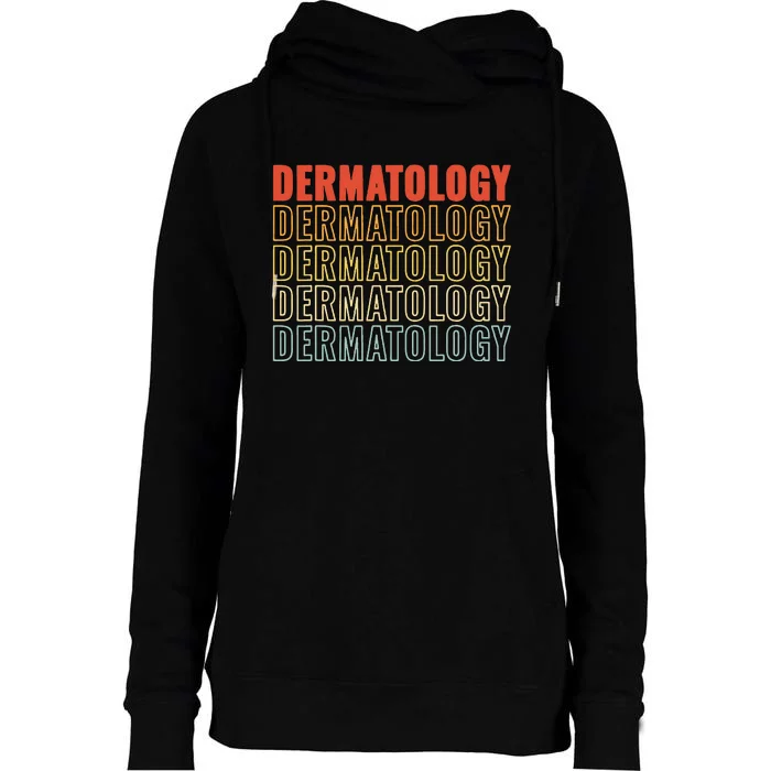 Vintage Dermatology Retro Women Derm Skincare Cute For Womens Funnel Neck Pullover Hood