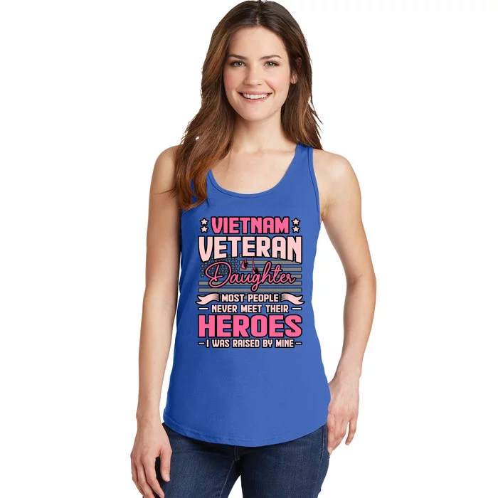 Veteran Daughter Raised By Hero Memorial Day Graphic Gift Ladies Essential Tank